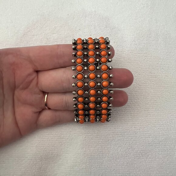 3/$15 or 4/$20 Orange and Silver Bracelet - Picture 2 of 3